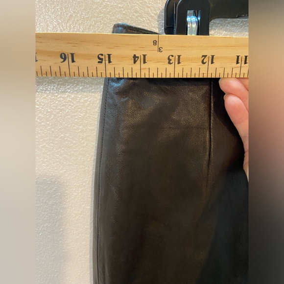 Lord Taylor Brown Lamb Leather Pants Sz 8P High Waist Straight Leg Lined - Picture 6 of 9